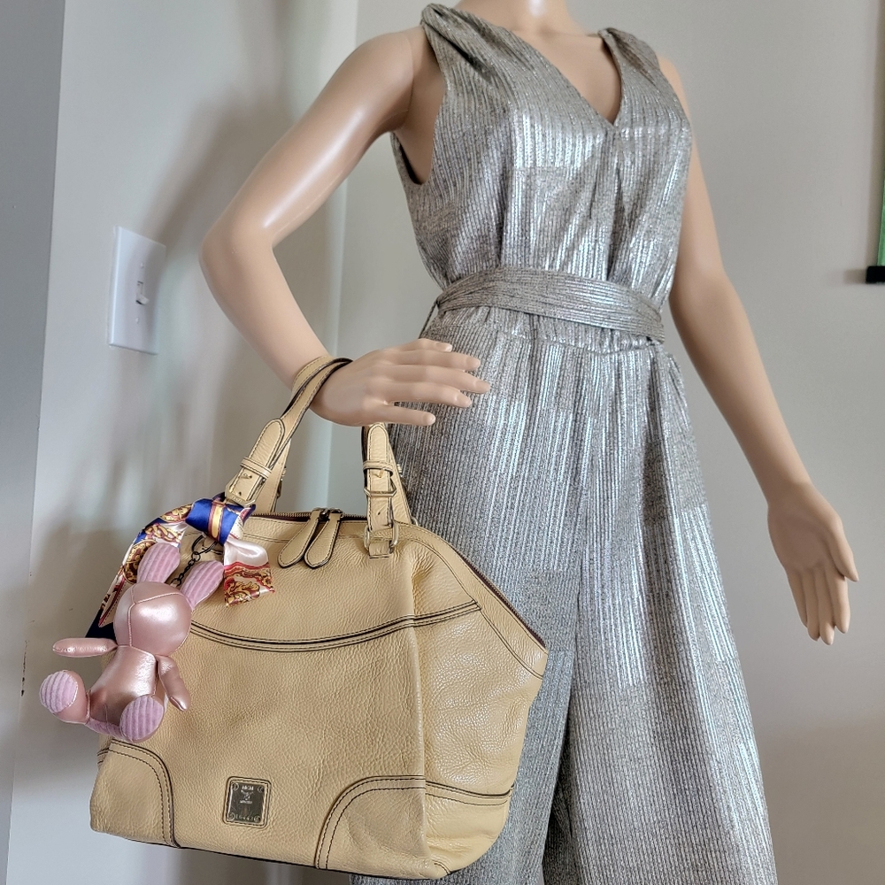 Authentic MCM Leather handbag cream